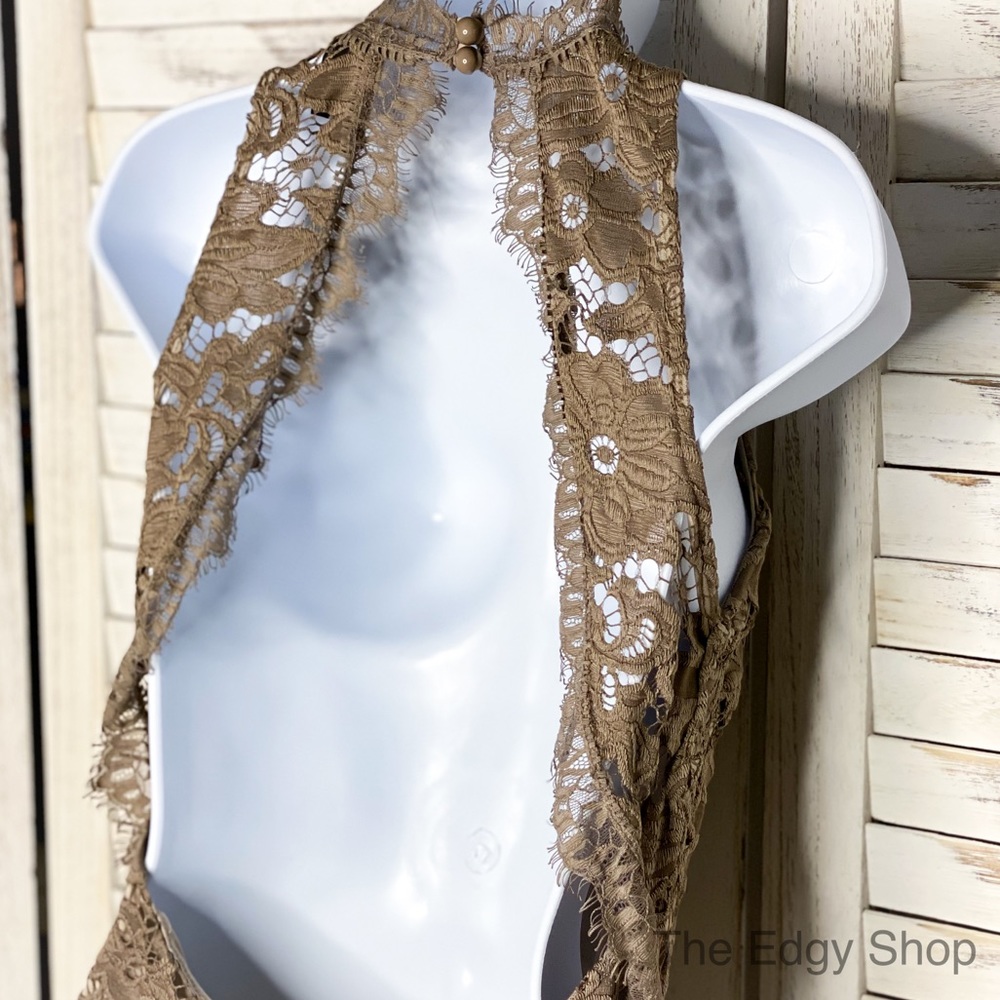 Windsor | Open Back Halter Eyelash Lace Dress - Picture 4 of 6